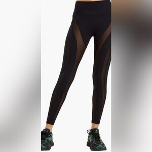 Year of Ours Black Mesh Panel Leggings